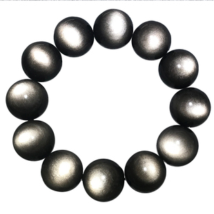 珍藏级天然银曜石手链男女双眼手串黑曜石猫眼石水晶