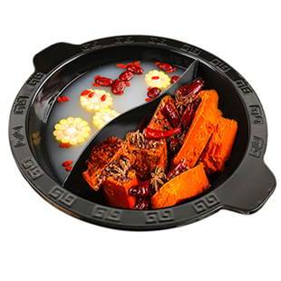 火锅锅商用重庆四川子母鸳鸯三味铸铁搪瓷火锅店电磁炉专用火锅盆