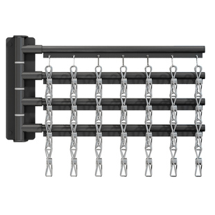 阳台晒袜子神器免打孔衣架家用壁挂式折叠晾衣架多夹子内衣晾晒架