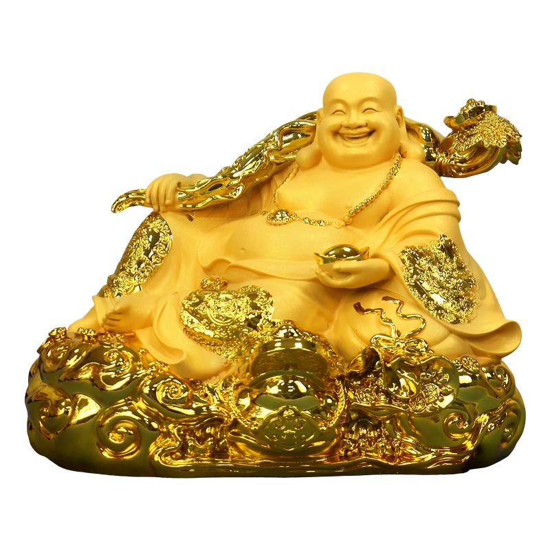 绒沙金弥勒佛摆件招财笑佛供奉