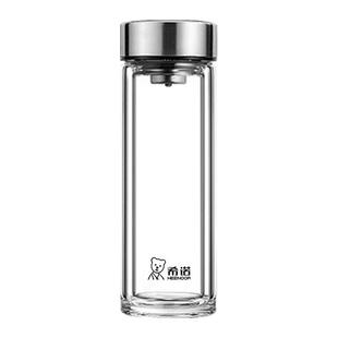 希诺双层玻璃杯防烫2025新款商务男士泡茶杯车载饮水杯高档礼盒装