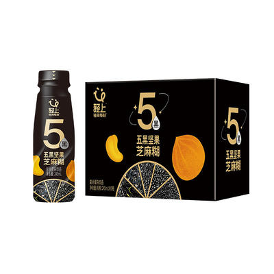 轻上五黑坚果芝麻糊代餐五谷早餐饮料零添加蔗糖饮品245ml多规格