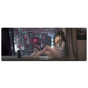 【环保橡胶】鼠标垫超大号二次元锁边加厚办公快捷键电脑键盘垫