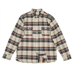 小溪原创美式经典复古法兰绒格子衬衫男长袖2025新款休闲秋冬衬衣