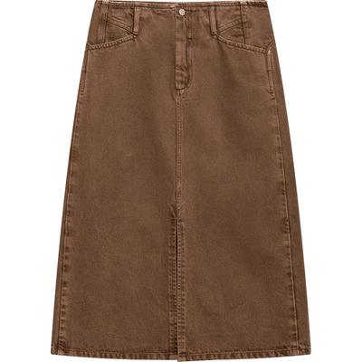 播开衩半身裙女商场同款2024新款小个子复古a字牛仔裙BDR1BD0179