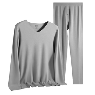 七匹狼保暖衣男士德绒自发热内衣男款秋衣冬季打底衫内搭无痕套装