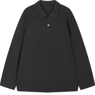 速写男装秋polo领套头卫衣男黑色休闲潮流通勤上衣男9P8412260