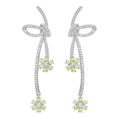 何方珠宝蔷薇丝带耳环