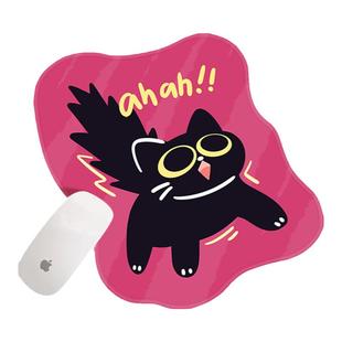 Auramoon.Fried.鼠标垫女生护手腕便携电脑办公室小黑猫桌垫|炸毛