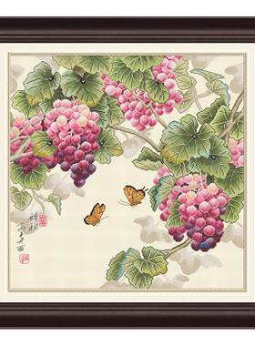 ks餐厅水果壁画十字绣