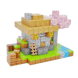 磁铁方块积木益智迷你玩具我的世界磁力拼装小屋男孩节日生日礼物