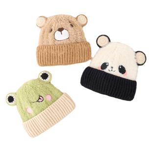 儿童帽子秋冬季男童女童2025年新款卡通针织帽小孩护耳保暖防风帽