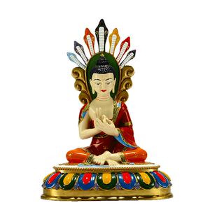 闯隆家居摆件手工彩绘《龙树菩萨》铜像室内桌面工艺装饰品摆件