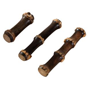 竹节笔搁毛笔架托笔山文房四宝摆件初学书画放毛笔的托天然竹节小笔搁创意多功能镇尺书法用品搁笔台梅林笔庄