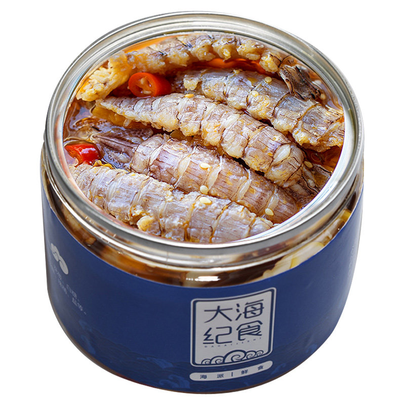 大海纪食皮皮虾海鲜即食麻辣罐装熟食琵琶濑尿虾爬子非椒盐