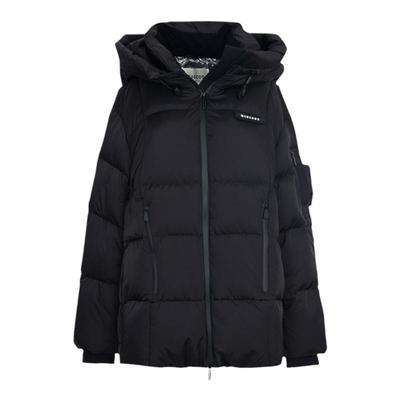 墨蒂珂白鹅绒短款连帽拉链羽绒服