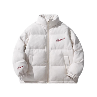 ALLIN 字母刺绣羽绒服男冬季鸭绒短款面包服加厚保暖防寒情侣外套