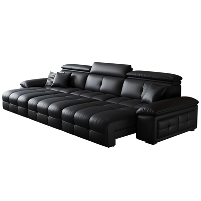 意式极简轻奢劳伦斯电动沙发客厅2026新款直排34人位真皮高端家具