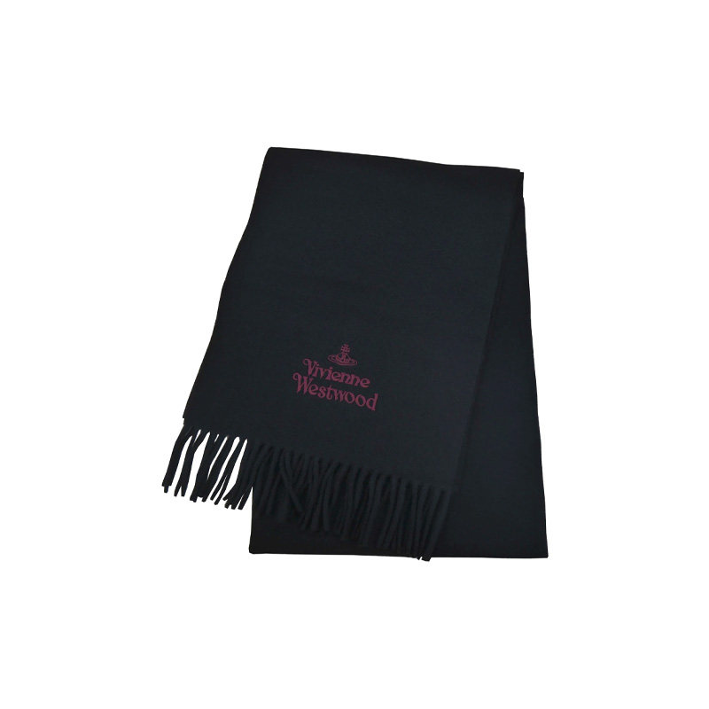 【自营】Vivienne Westwood品牌徽标绒线围巾81030007 W00Q7 AAB