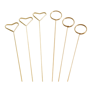 心形圆形鲜花卡片插明信片金属卡插签草莓鲜花花束花艺插杆花店用