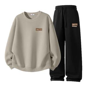 回力运动套装男美式复古潮流秋装卫衣休闲宽松男生一整套穿搭配D