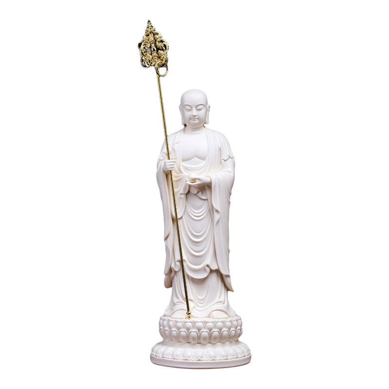 戴玉堂 陶瓷摆件《九华山地藏 雅黄瓷》家用供奉佛像地藏王菩萨像