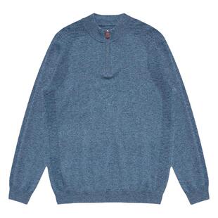 鹿王100%羊绒衫男士半高领拉链变换组织套头衫舒适保暖时尚百搭