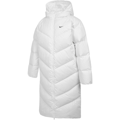 NIKE耐克女子jordan运动休闲保暖长款连帽羽绒服外套HV5237-100