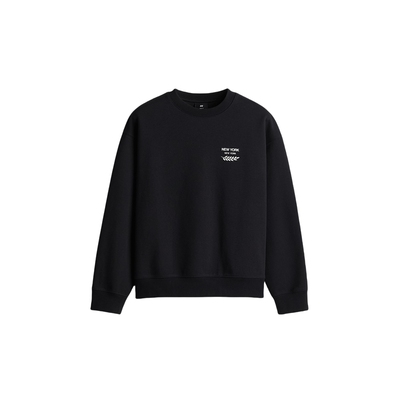 HM男装女装卫衣2025秋季新款加绒宽松印花圆领长袖上衣1261664