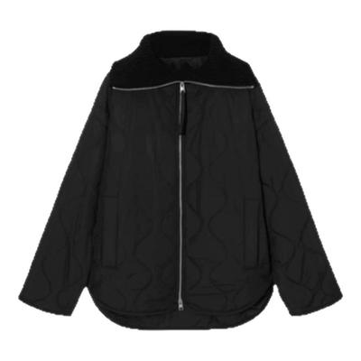 【现货】NOTHING WRITTEN休闲版型罗纹翻领绗缝外套黑色秋季新品