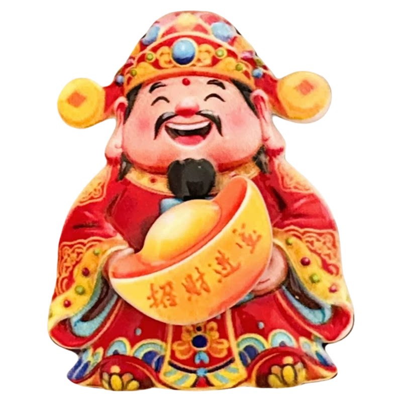 新年招财猫可转动磁吸冰箱贴