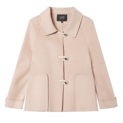 白鹿语100绵羊毛双面呢大衣