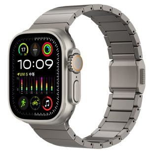 适用苹果s11手表表带ultra3运动s10/9/8/7新款applewatchultra2纯钛合金属钢带se磁吸高级非原装夏天男款49mm