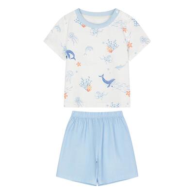 ibaby×outlast太空舱恒吸湿速干短袖儿童家居服男女童睡衣套装