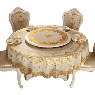 圆桌布防水防烫防油免洗PVC圆形180桌垫转盘垫套装欧式家用餐台布