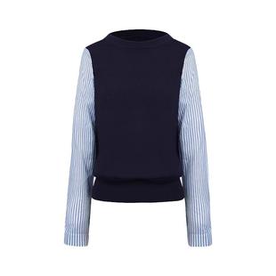 羊织道白桃 V圆领编织感套头衫上衣春秋针织衫秋冬羊毛毛衣女