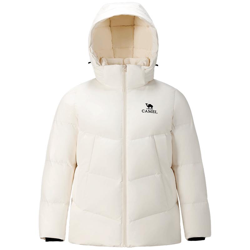 骆驼女装羽绒服2025冬季新款鹅绒保暖外套三防立领连帽面包服