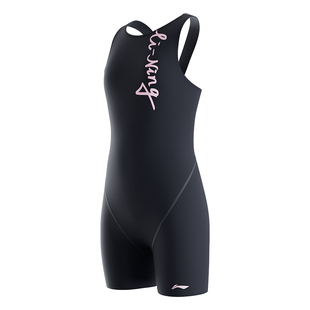 李宁儿童泳衣女孩连体竞速游泳衣专业训练初中生中大女童2025新款