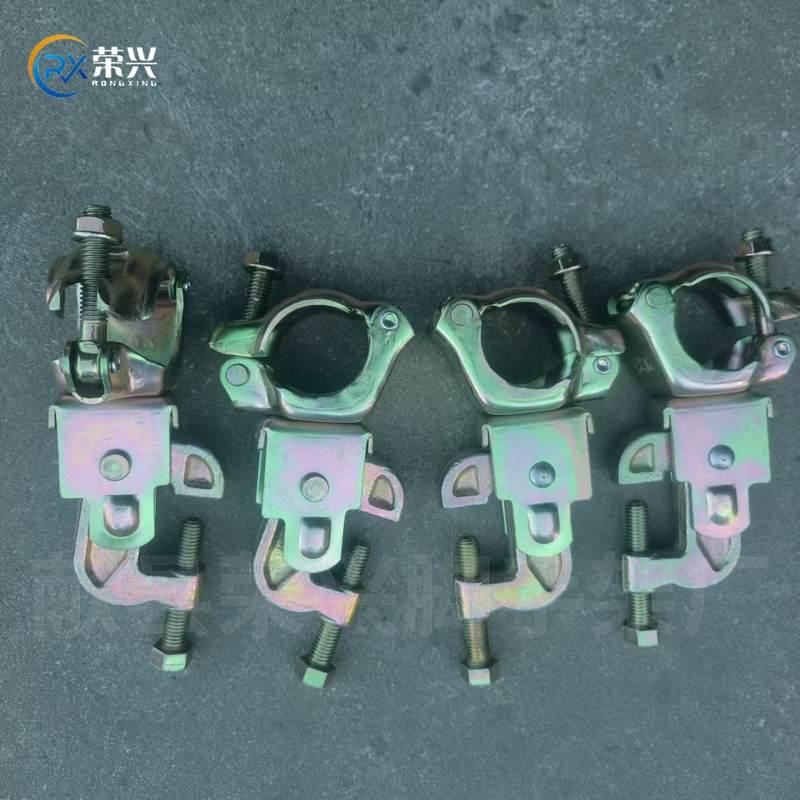 旋转钢板扣件日式木工管方管连接件冲压配件辅夹悬梁卡扣镀锌