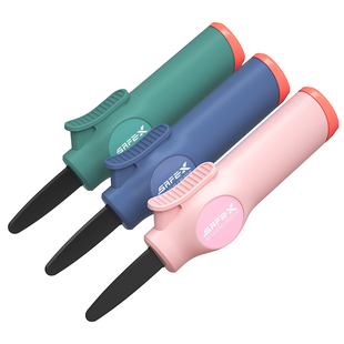 美国SAFEX重型不锈钢开箱刀可挂绳收纳固定刀片快递刀硬纸板切割拆快递包裹专用刀安全特氟龙美工刀高颜值