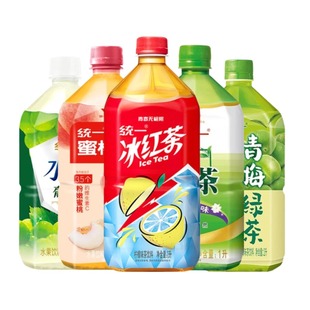 统一冰红茶1L*8瓶整箱无糖绿茶金桔柠檬蜜桃冰糖雪梨4瓶茉莉蜜茶