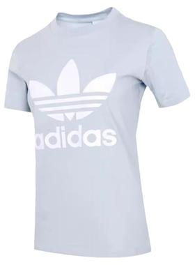 Adidas三叶草短袖女夏季新款棉质运动舒适针织透气休闲T恤GN2975