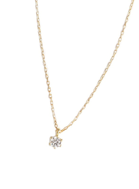 美产14k包金迷你单钻六爪锁骨链