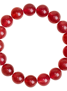 福妞珠宝天然鸽血红草莓晶手链