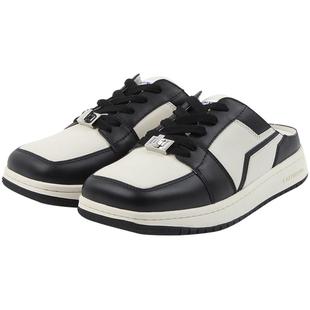 CALVINLUO 方头运动拖鞋 23秋冬 黑色/咖色 新品 男女同款