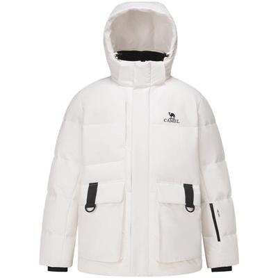 骆驼男装鹅绒羽绒服男冬季2025加绒加厚面包服短款保暖外套男