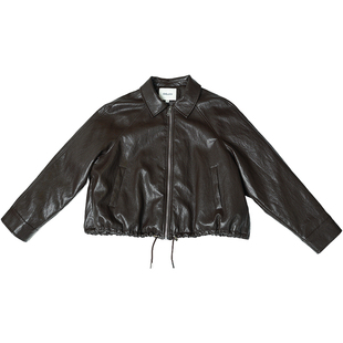 oo&vv设计感PU皮衣羽绒服女25秋冬新款修身显瘦短款保暖夹克外套