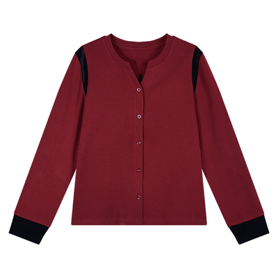 V领拼接长袖打底衫女2026春季