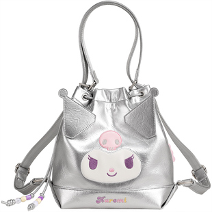 新年礼物TOUTOUKuromi库洛米银色水桶包单双肩包送女生女孩儿童