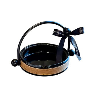 尊慕斯轻奢高级感水果盘家用客厅茶几摆件干果盒手提糖果零食果盆